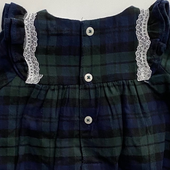 Edgehill Collection x Darby Fallon Clark Nwt Baby Girls Autumn Plaid Romper - Picture 4 of 4